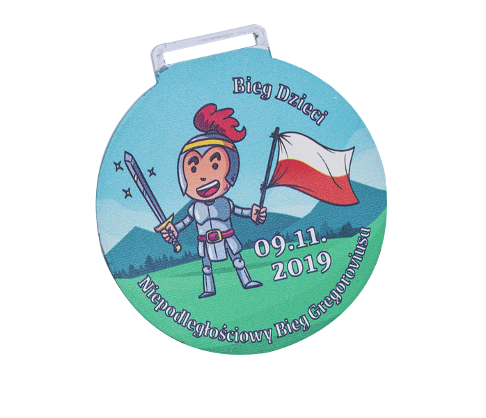 MEDAL M271 SREBRO Z NADRUKIEM UV+VARNISH D; 70 mm